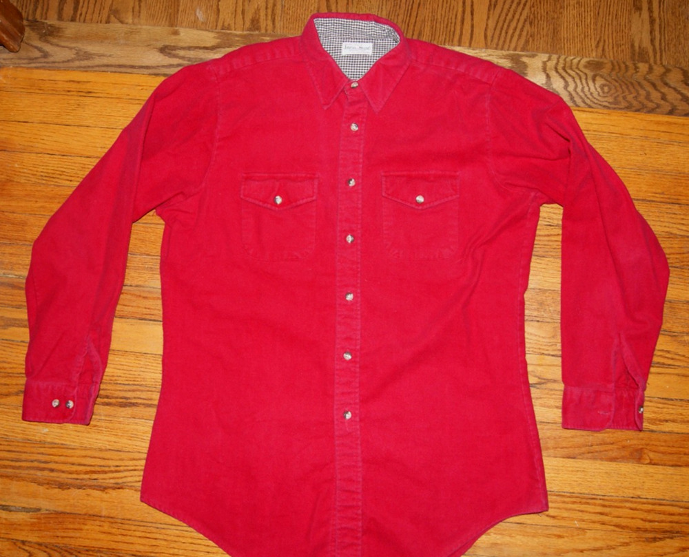 Vintage King Size Co Shirt Mens Large Tall Red Chamois Cloth Flannel Shirt USA